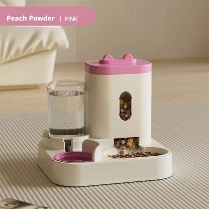 Automatic Feeder Dog Cat Food Bowl with Water Fountain Large Capacity Pet Food Storage Dispenser Container Puppy Pet Accessories