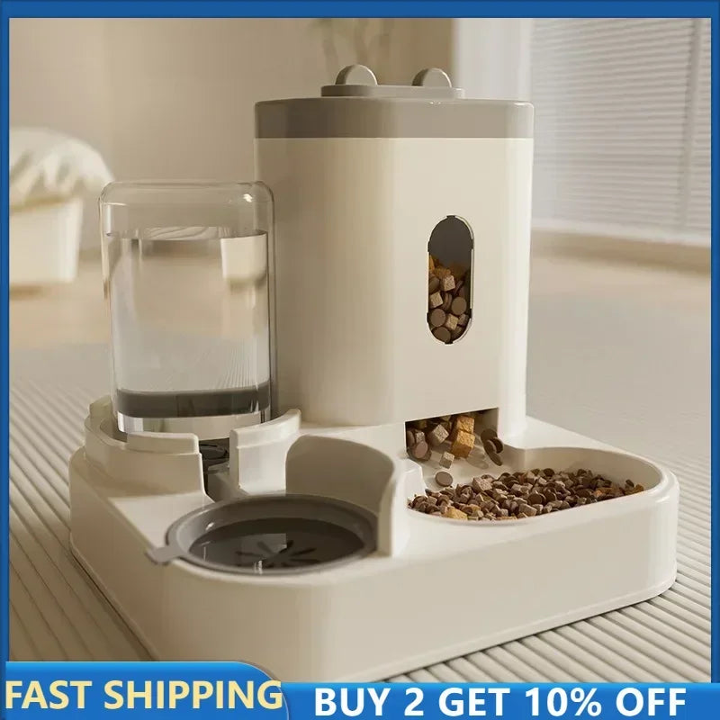 Automatic Feeder Dog Cat Food Bowl with Water Fountain Large Capacity Pet Food Storage Dispenser Container Puppy Pet Accessories