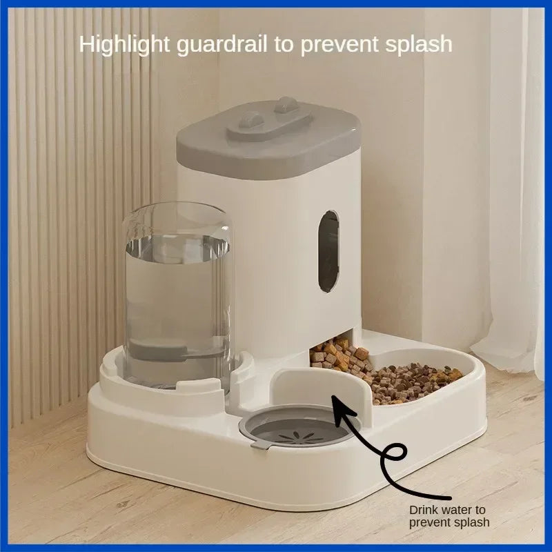 Automatic Feeder Dog Cat Food Bowl with Water Fountain Large Capacity Pet Food Storage Dispenser Container Puppy Pet Accessories