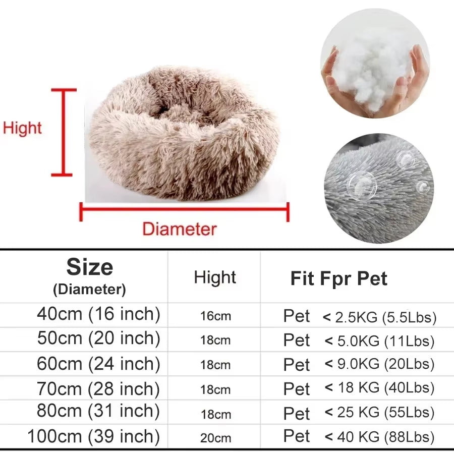 Pet Dog Bed for Dog Large Big Small for Cat House round Plush Mat Sofa Dropshipping Products Pet Calming Bed Dog Donut Bed